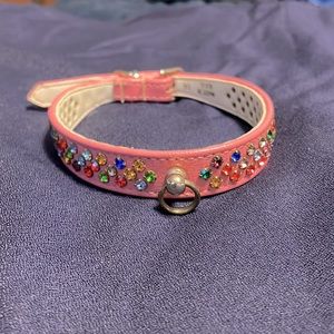 Cute pink rainbow rhinestone collar, small dogs (or cats!)